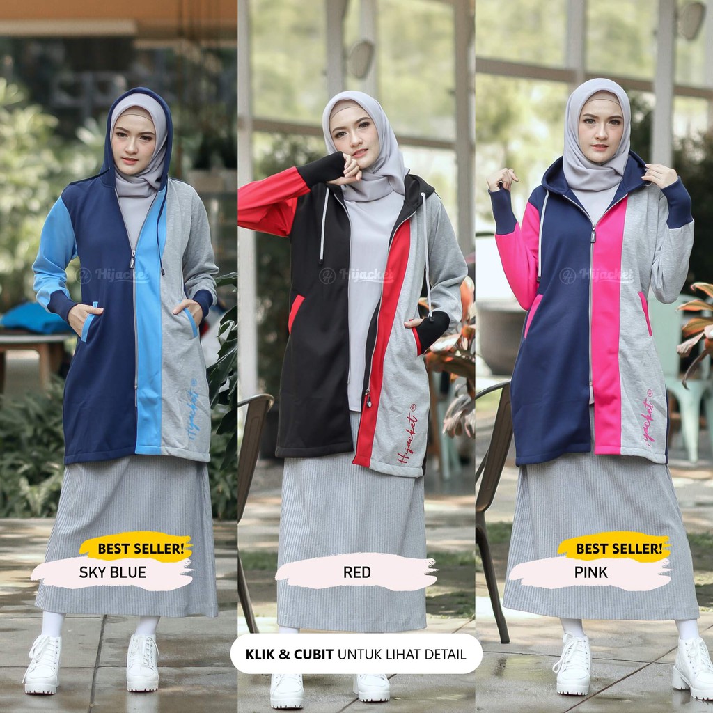 Jual Hijacket Oksana Original Jacket Hijaber Jaket Wanita Muslimah Azmi