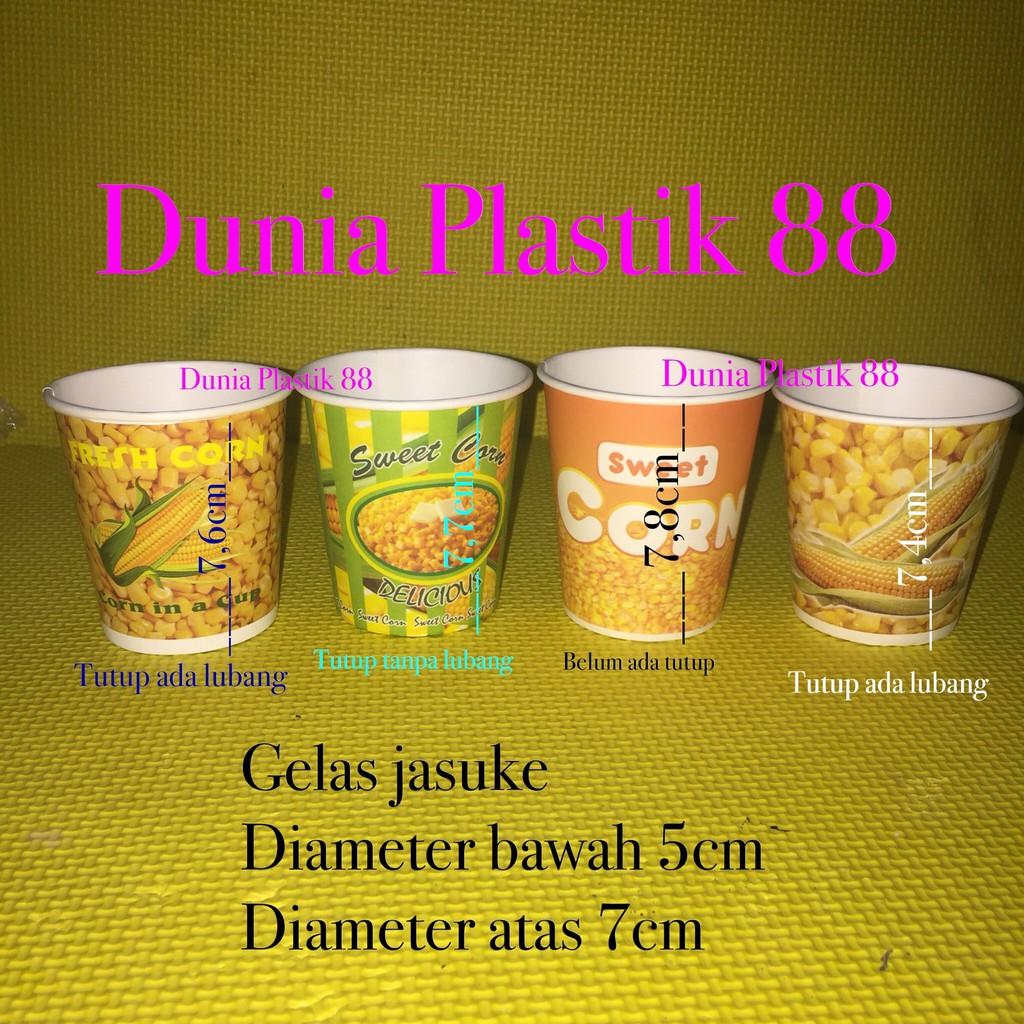 Jual 50PC 6,5oz Gelas kertas PAPER CUP jagung JASUKE pop sweet corn ...