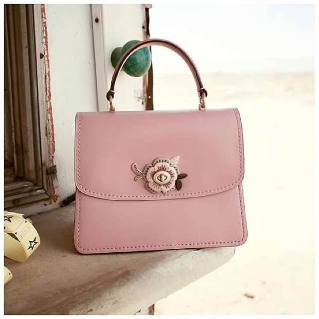 Jual COACH PARKER TOP HANDLE WITH TEA ROSE STONES Shopee Indonesia