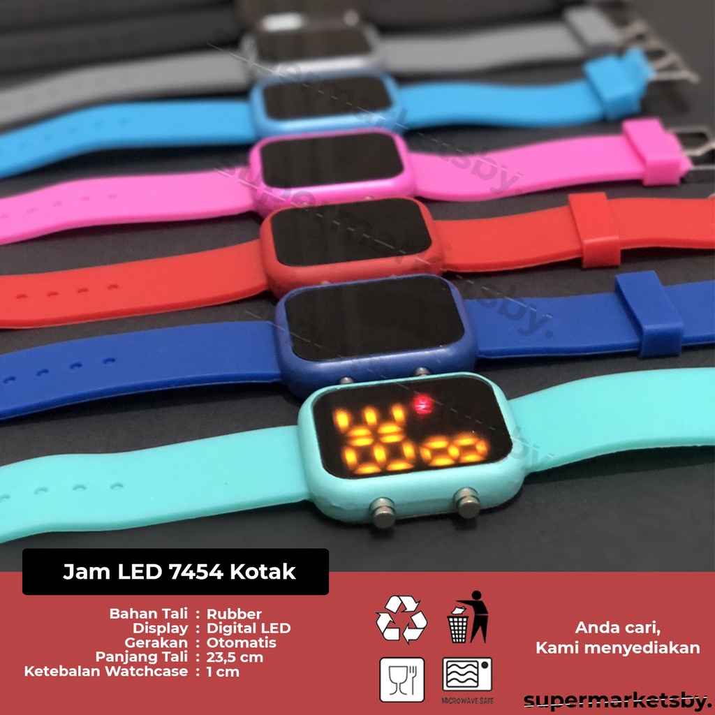 Jual Jam Tangan Led Kotak Jam Tangan Digital Pria Wanita UNISEX Shopee Indonesia