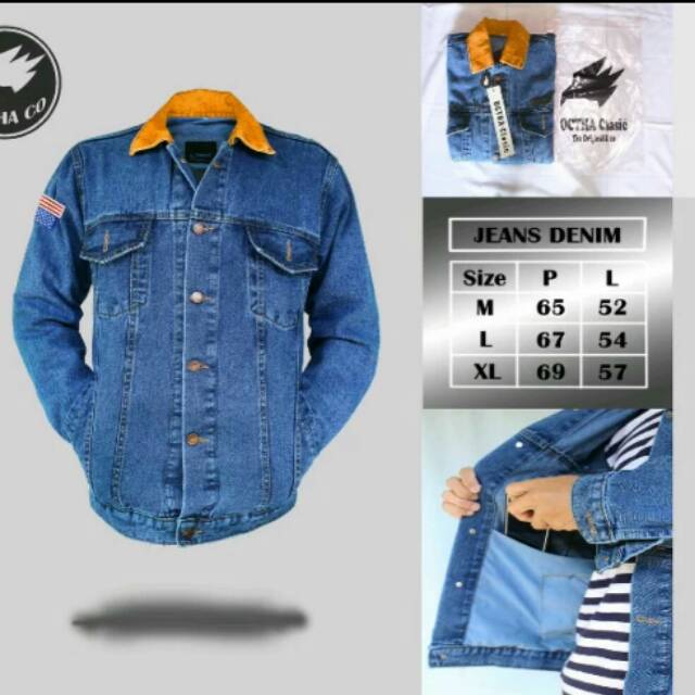 Jual Jaket Jeans Pria Jaket Jeans Dilan Ganteng Bahan Jeans Denim Sakura Ozz Ukuran