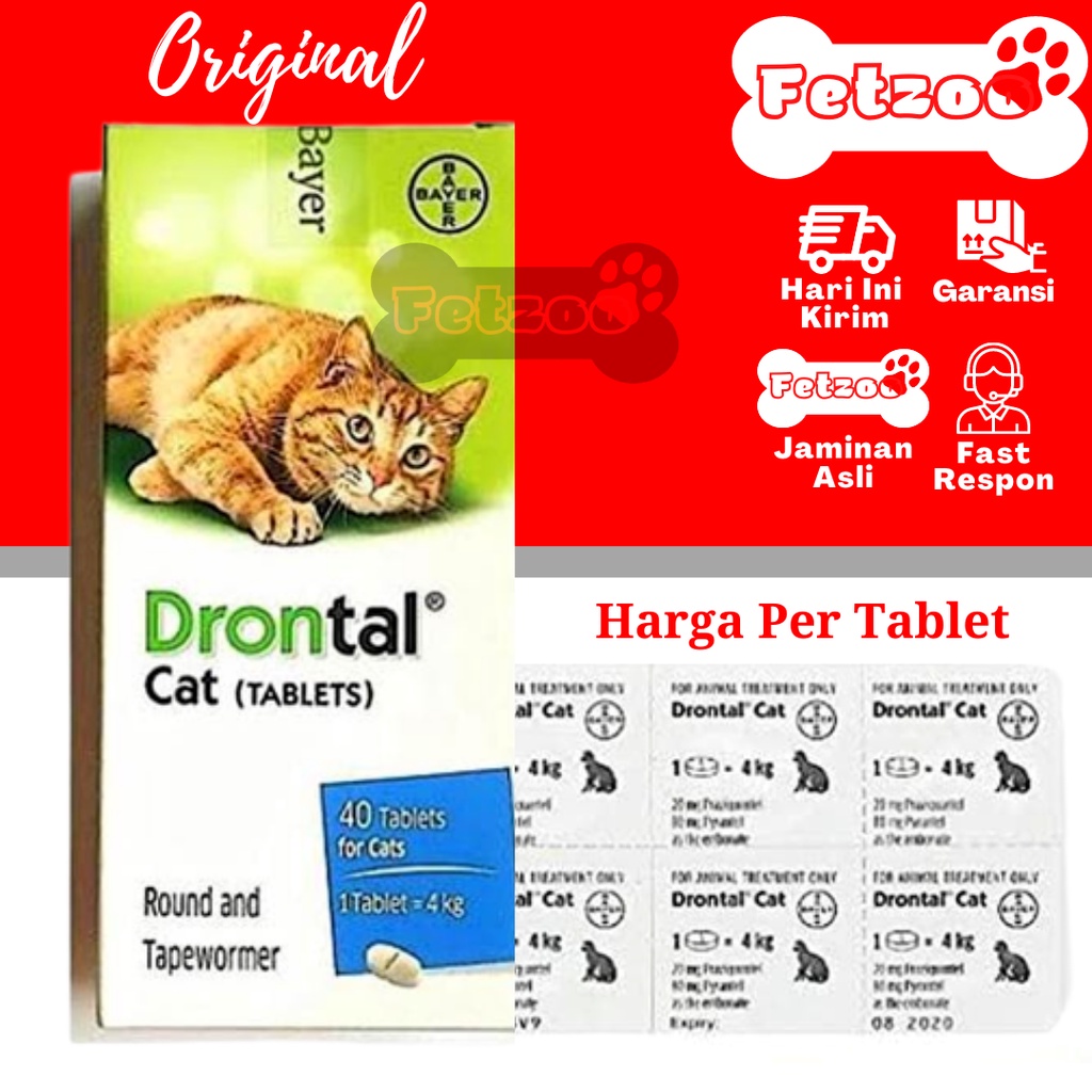 Jual DRONTAL CAT Asli Original Obat Cacing Kucing Anak Kitten Ampuh