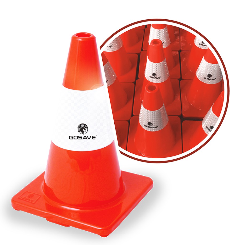 Jual Goto Gosave Traffic Cone 45Cm Base Hitam Pvc Kerucut Jalan 45 Cm ...