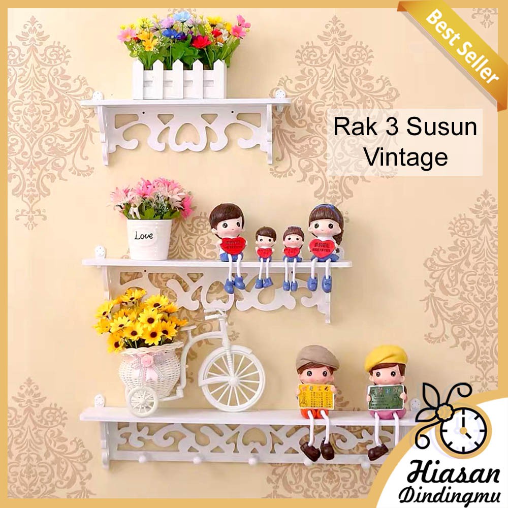 Jual Rak Dinding Vintage Hiasan Kamar Material WPC Ukuran 30x25cm - 3 ...