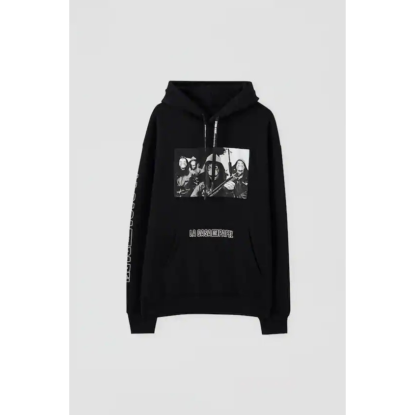 Hoodie Motif Money Heist X Bella Ciao Cowok PnB Hoodie Pria Pull Bear