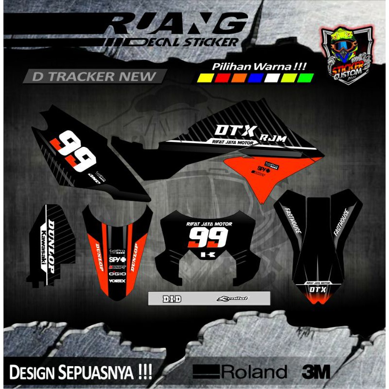Jual DECAL STICKER D TRACKER NEW SIMPLE RED BLACK | Shopee Indonesia