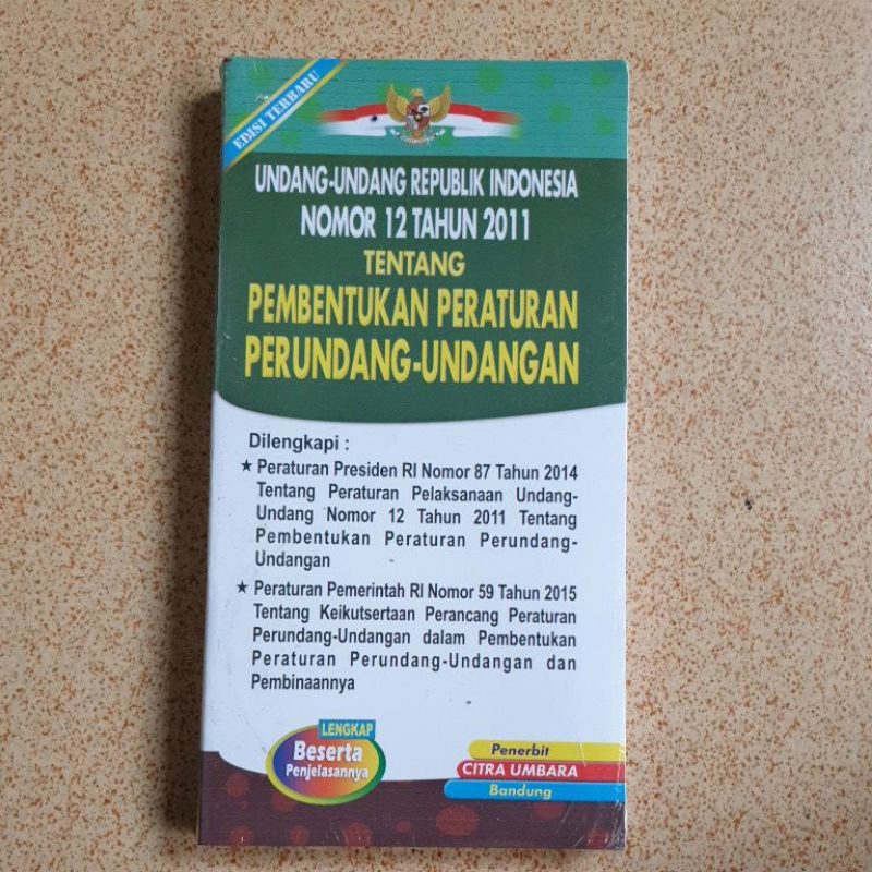 Jual ORIGINSL UNDANG-UNDANG RI NO 12 THN 2011 TENTANG PEMBENTUKAN ...