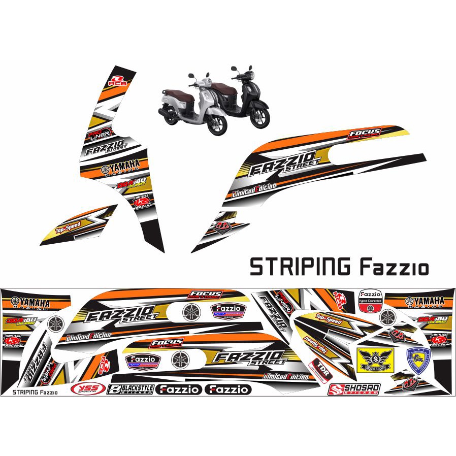 Jual Loks Stiker Striping Motor Fazzio Fi Variasi Yamaha Motor Fazzio Motif Stiker Striping