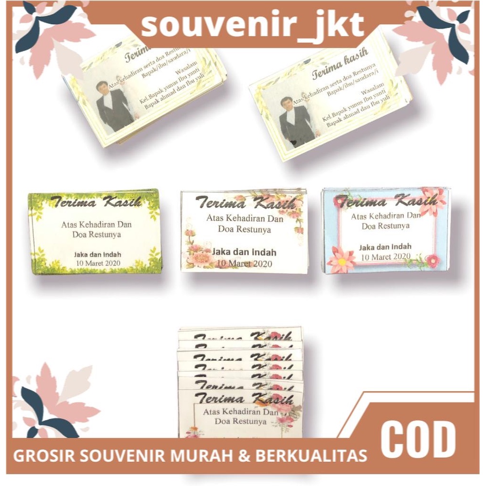 Jual Kartu Ucapan Pernikahan/Kartu ucapan Request Nama / kartu souvenir