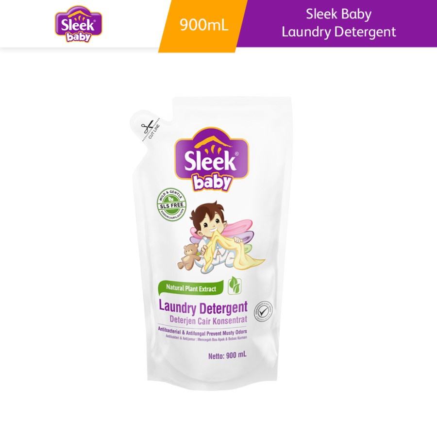 Jual Sleek Baby Laundry Detergent Pouch 900 ML Deterjen Bayi | Shopee ...