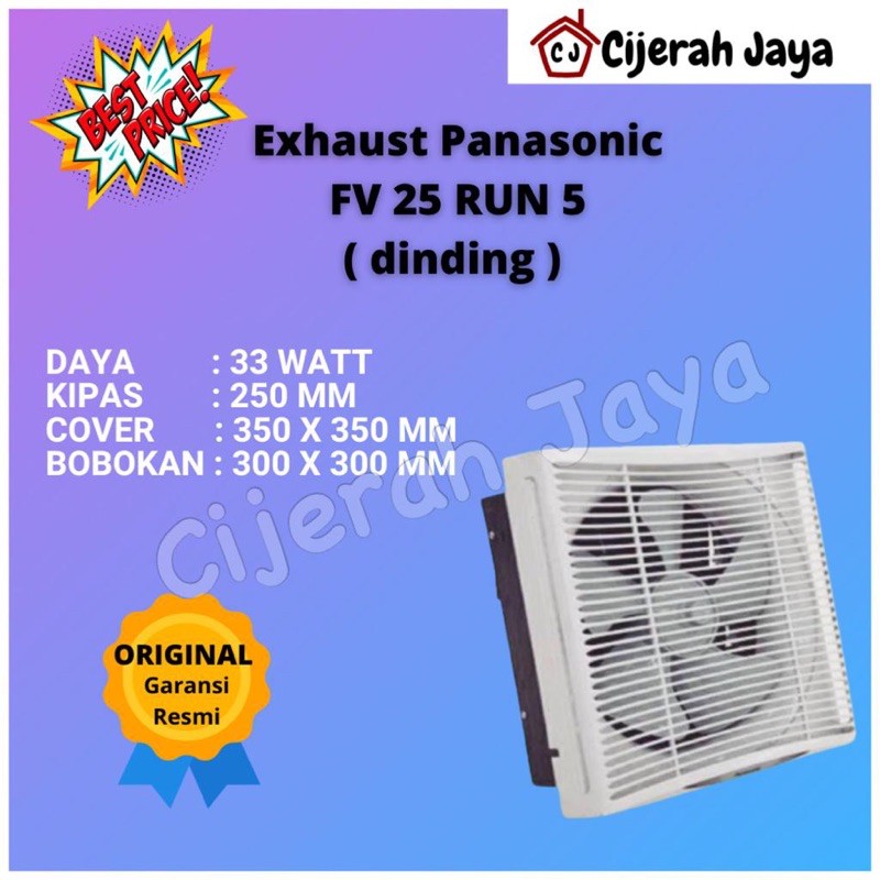 Jual Hexos Exhaust Dinding Ventilating Fan Panasonic FV 25 RUN5 / FV ...