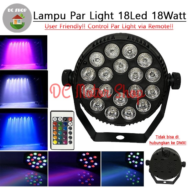 Jual Par Light LED 18 RGB Mini Stage with Remote Lampu Panggung LED PAR ...