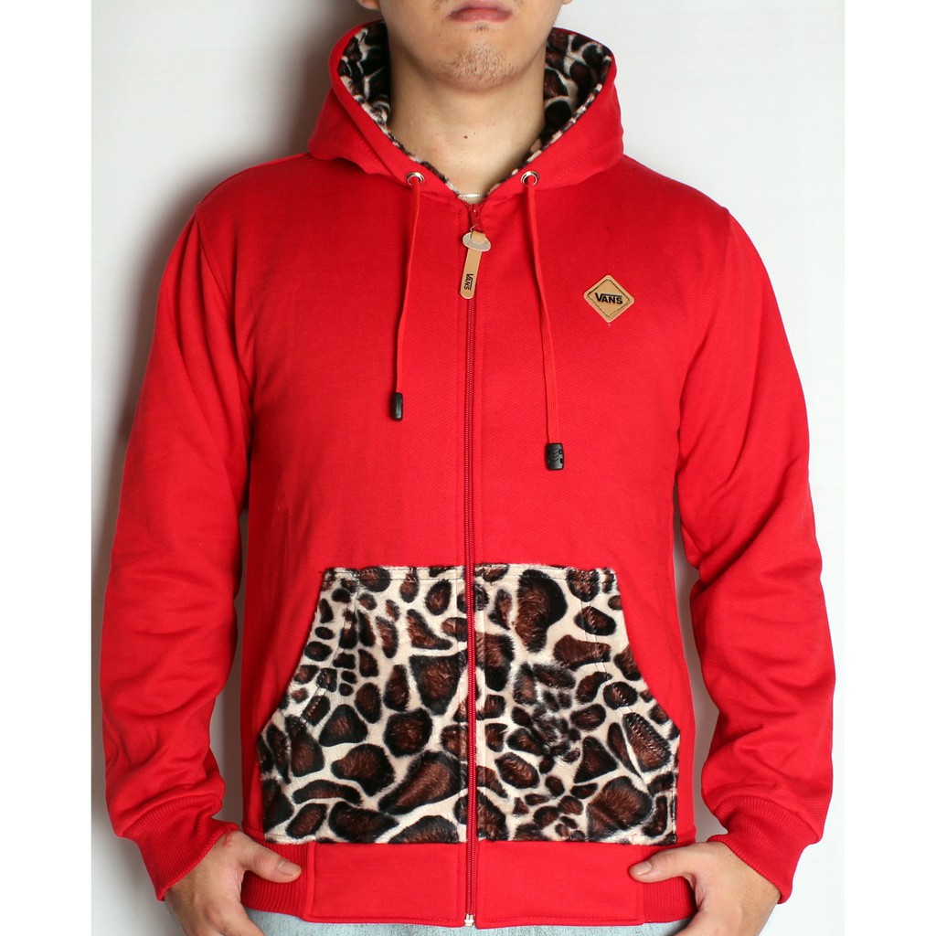 Jaket vans off on sale the wall merah