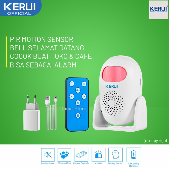 Jual Kerui M120 Pir Motion Sensor Gerak Welcome Bell Alarm Rumah Toko 3 ...