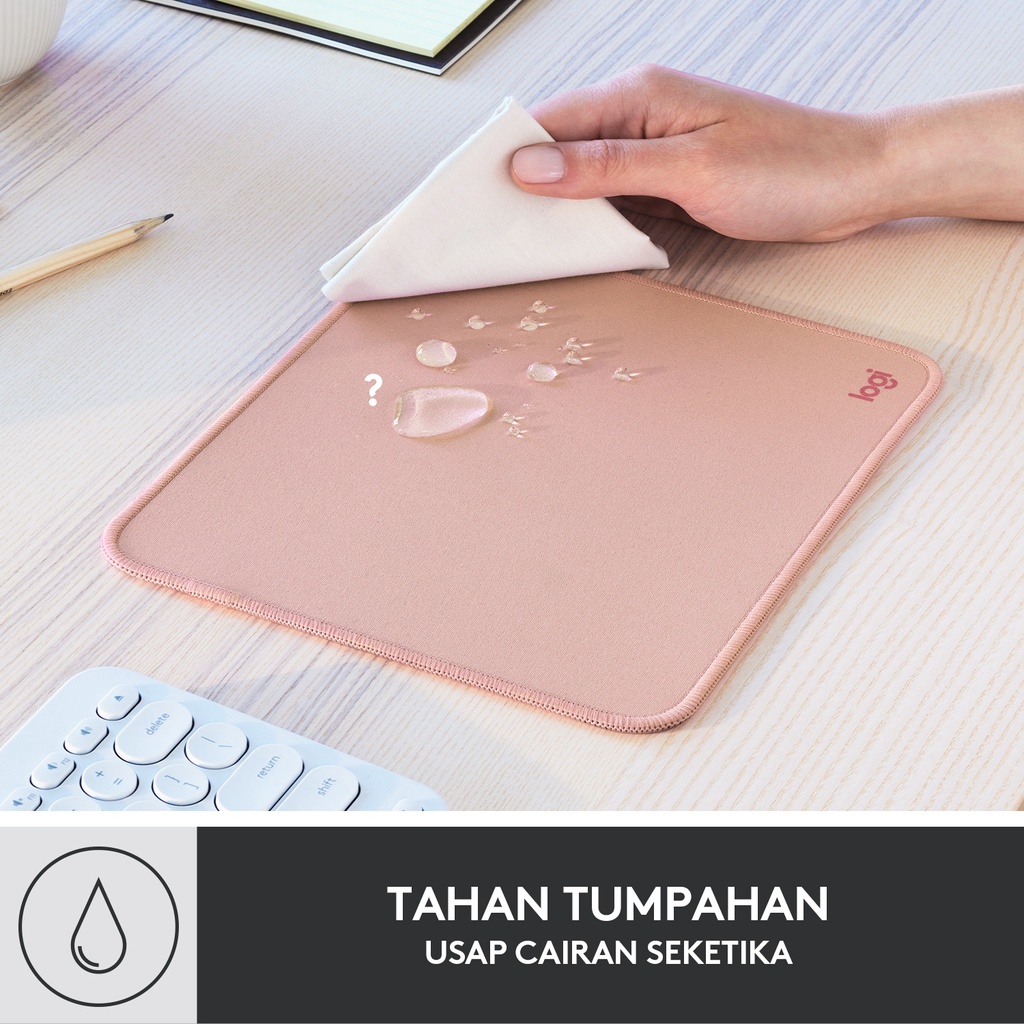 Logitech Mouse Pad Studio Series Alas Polos, Anti-Slip - Rose (7)
