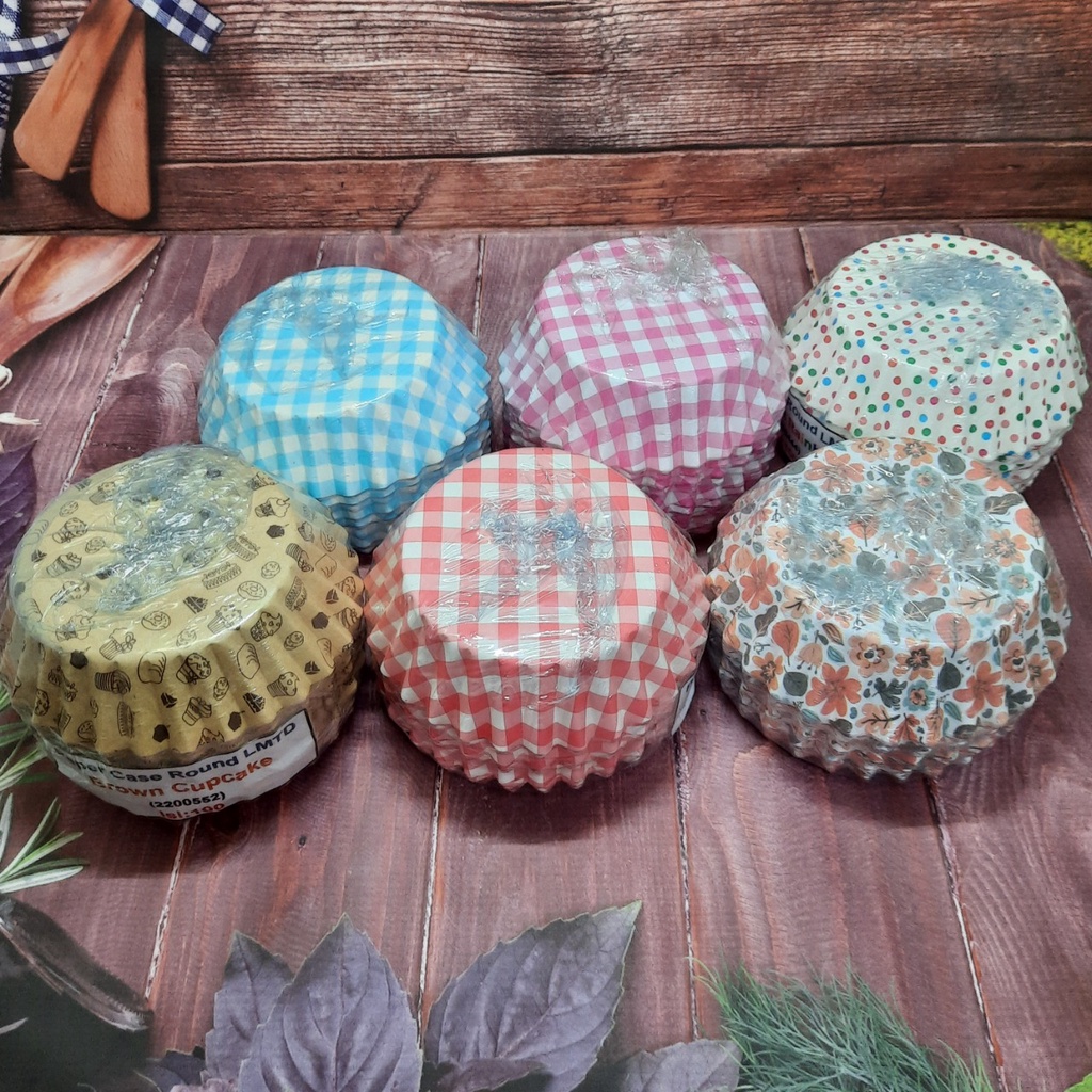 Jual Paper Case Round / Cup Roti isi 100 per pak (Motif di Variasi ...