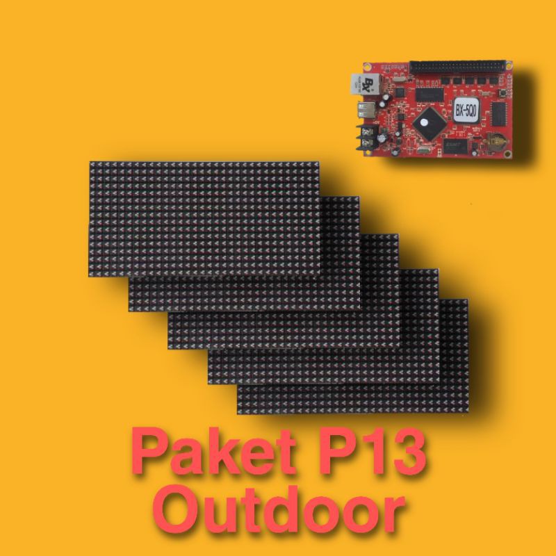 Jual Paket 6 Modul Running Text P13 RGB DIP Outdoor + Controller ...