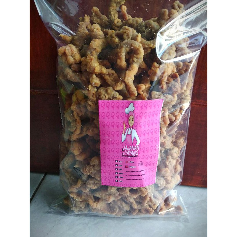 Jual Keripik Usus Crispy 500gr Kriuk Cikruh Original And Pedas Gurih