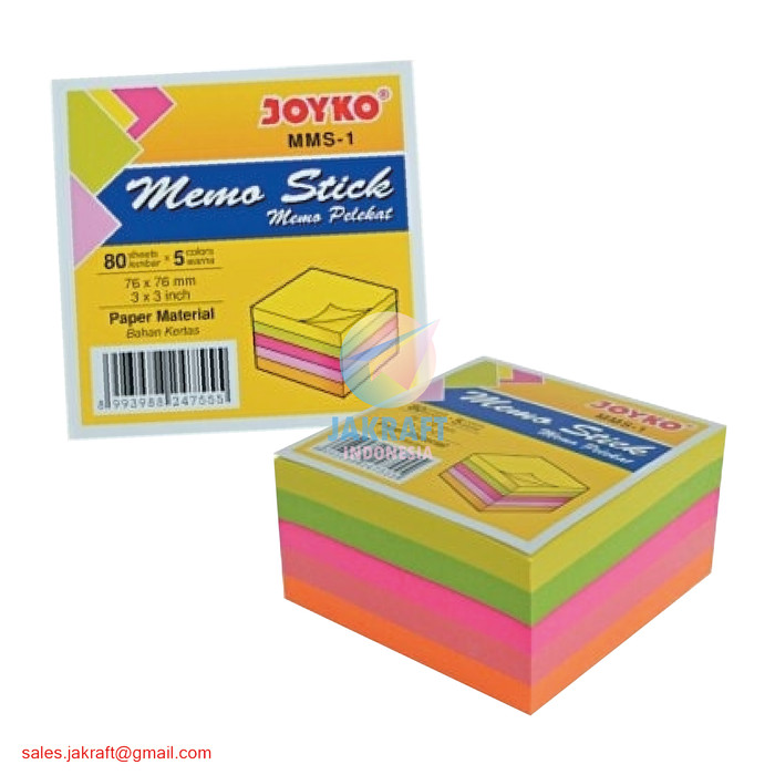 Jual Kertas Memo Pelekat Tempel 3M Post It Joyko Memo Stick MMS1