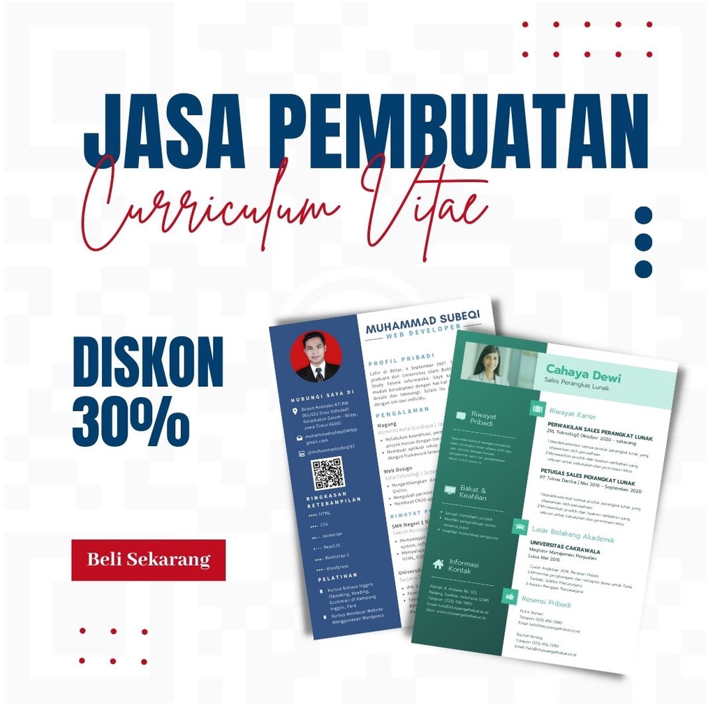 Jual Jasa Pembuatan CV Professional + Add Barcode | Shopee Indonesia