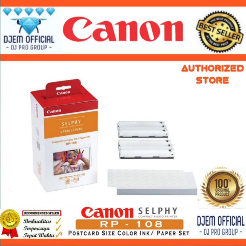 Jual Canon Rp-108/Paper Set Compatible Selphy Cp820/Cp910/Cp1200