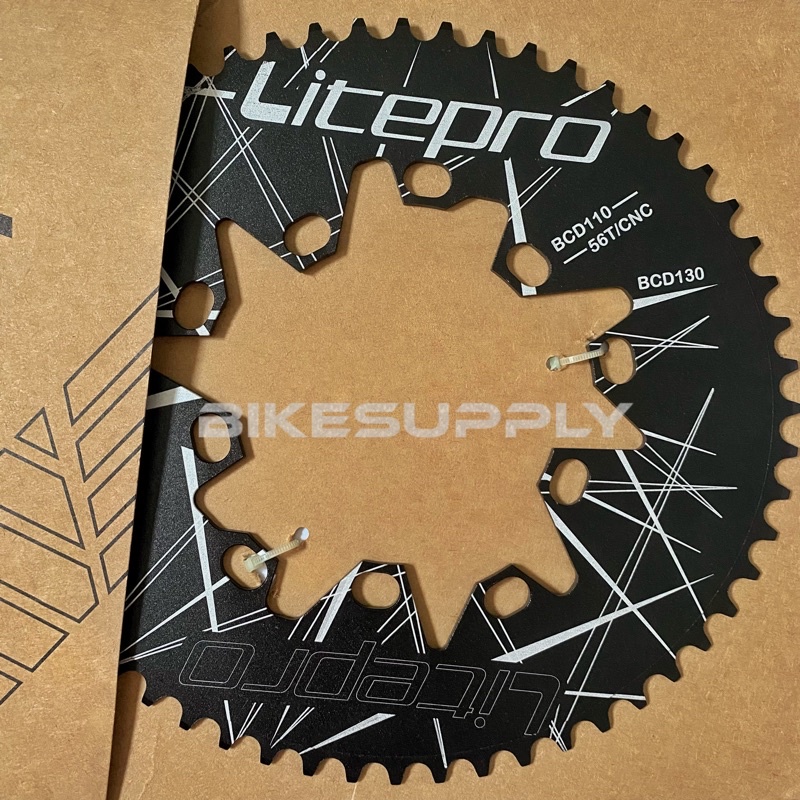 Jual Chainring Sepeda Oval Merk Litepro Warna Black Hitam Double BCD ...