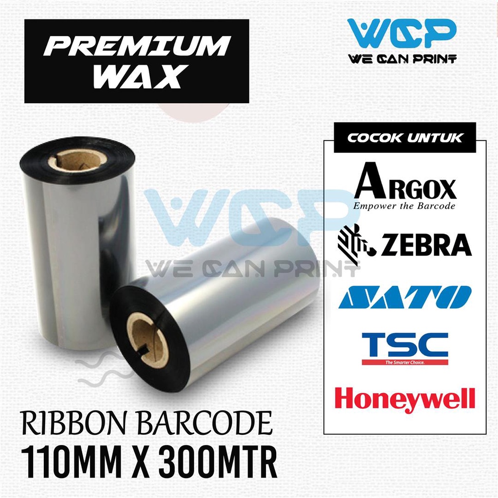 Jual RIBBON PREMIUM WAX 110X300 BARCODE RIBBON PRINTER LABEL WINCODE ...