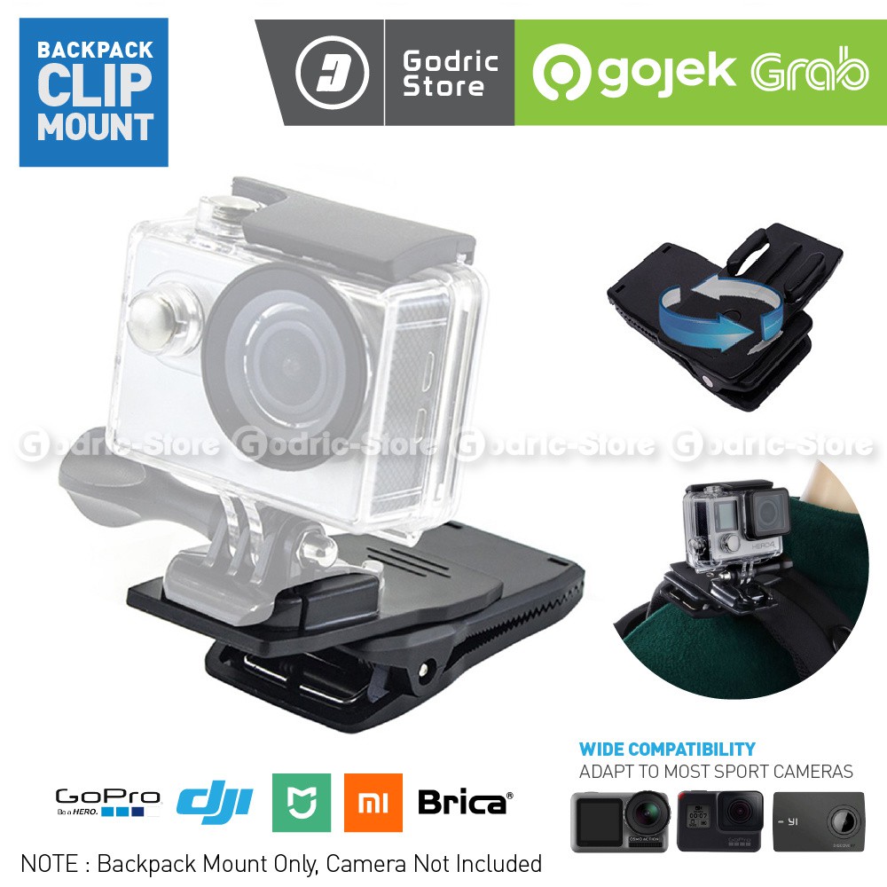 Jual Action Cam Rotary Clip 360 Mount for GOPRO HERO / XIAOMI YI ...