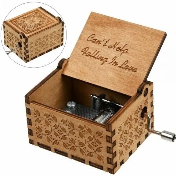 Jual Kotak Musik Wooden Music Box Kayu Vintage Kado Hadiah Ulang Tahun