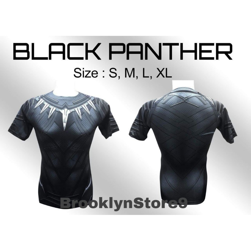 Jual KAOS OLAHRAGA MANSET BASELAYER FULL PRINT BLACK PANTHER