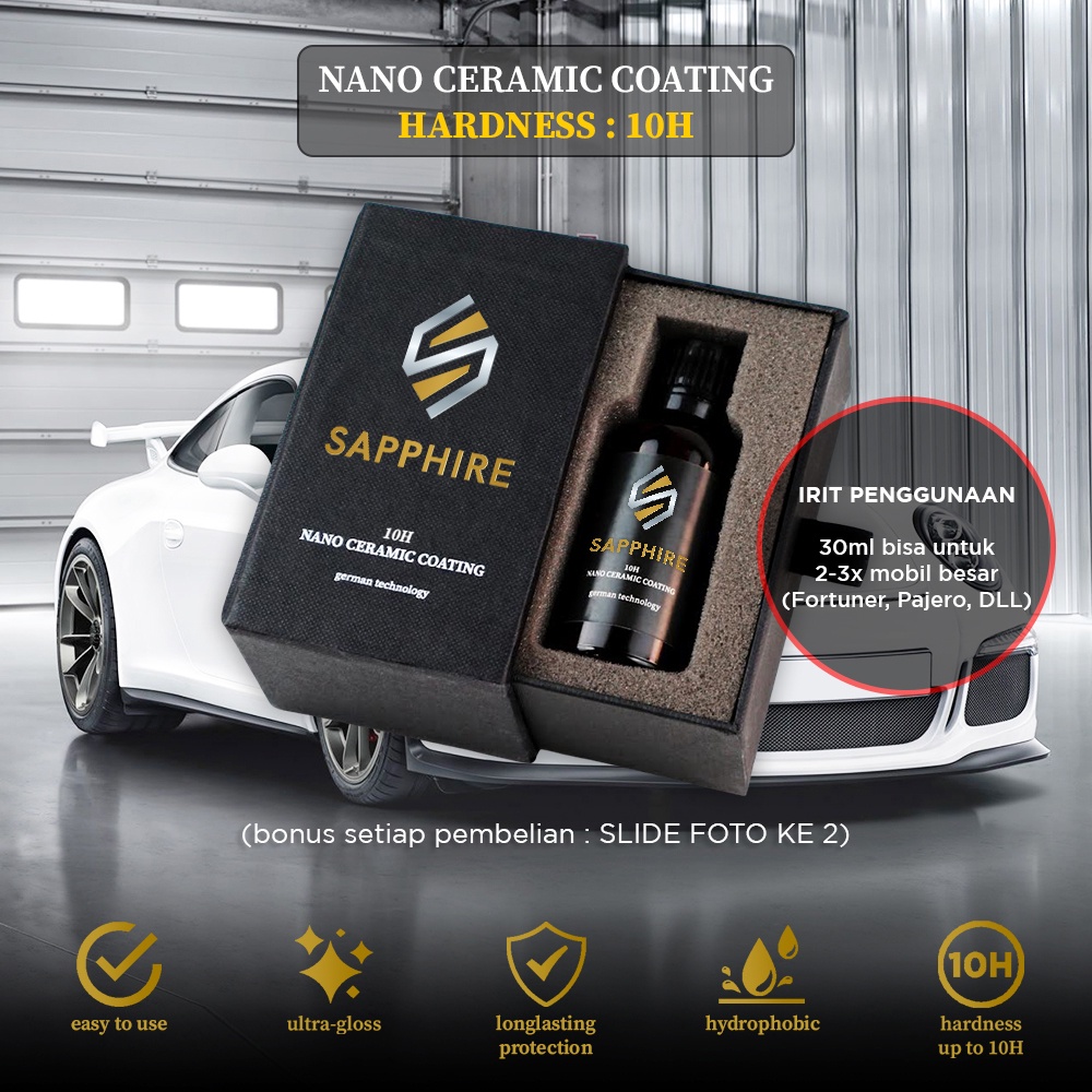 Jual Sapphire 10H Nano Ceramic Coating | German Technology Paint ...