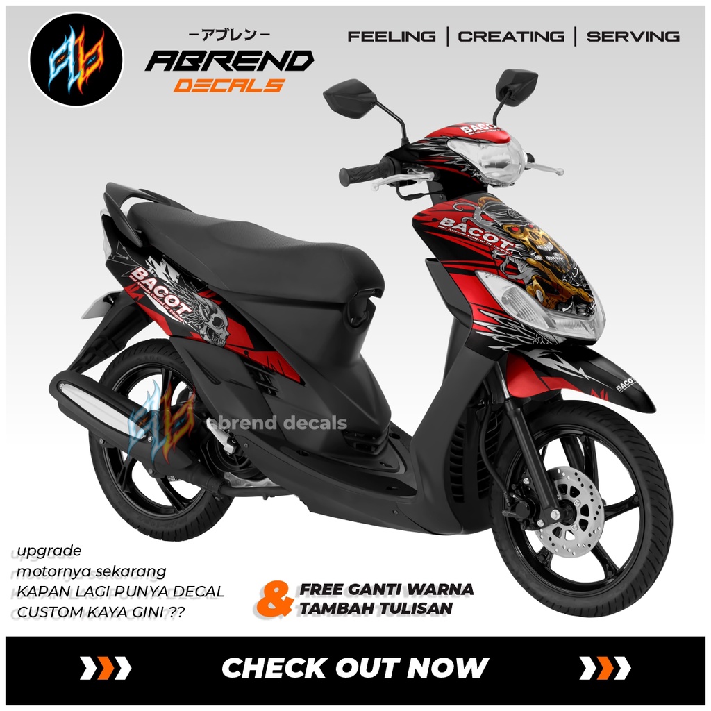 Jual DECAL FULLBODY YAMAHA MIO SPORTY CUSTOM SKULL / MIO SMILE . STOCK ...