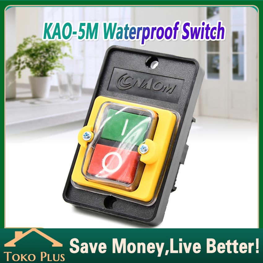 Jual ON OFF WATERPROOF PUSH BUTTON SWITCH 10A 220V/380V KAO-5 Anti Air ...