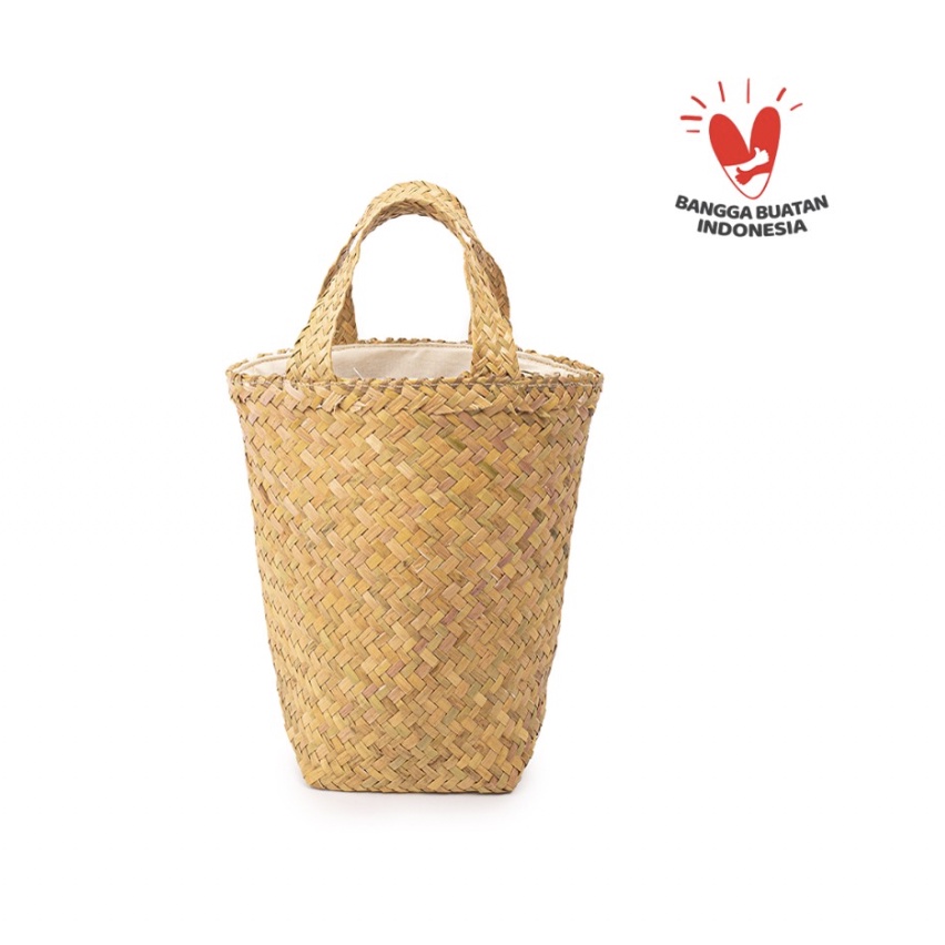 Jual DU ANYAM - Tas Anyaman / Pot Anyaman - Bakul Purun with Lining ...