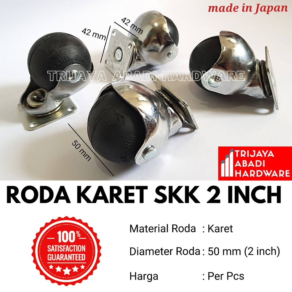 Jual Roda Karet SKK TG50 2 Inch - Caster 50 mm Roda Kursi Meja Etalase ...