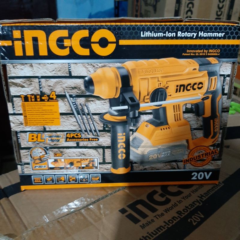 Jual Mesin Bor Rotary Hammer Cordless 20 V Ingco Crhli2201 Shopee