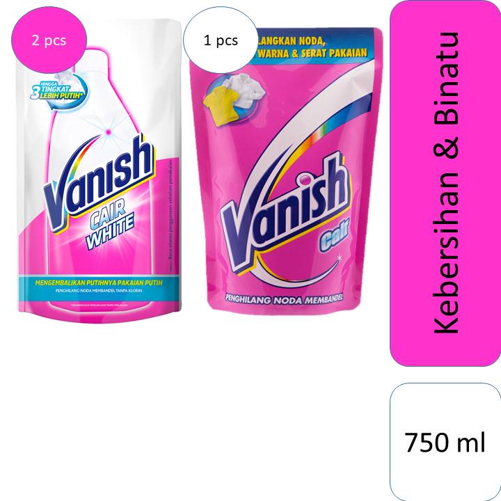 Jual Vanish White Pouch 2 x 750 mL + Vanish Pink 750 mL Shopee Indonesia