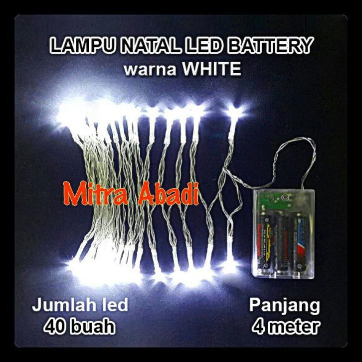 Jual Promo Lampu Natal Led Putih White Baterai Batre A Panjang Meter Shopee Indonesia