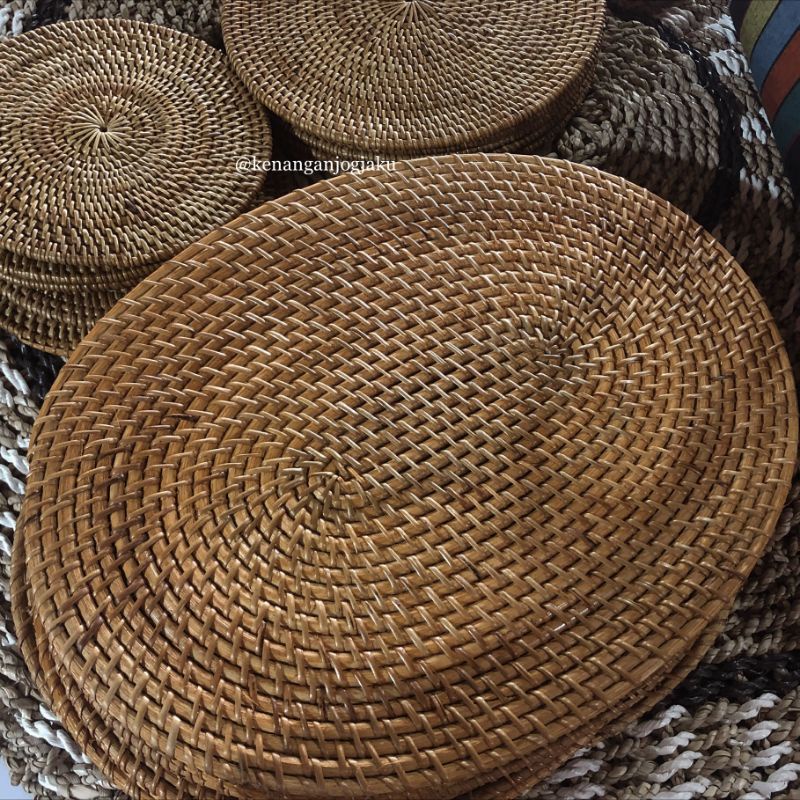 Jual Place Mat Rotan || KJ Craft Alas Piring Rattan Placemat Murah ...