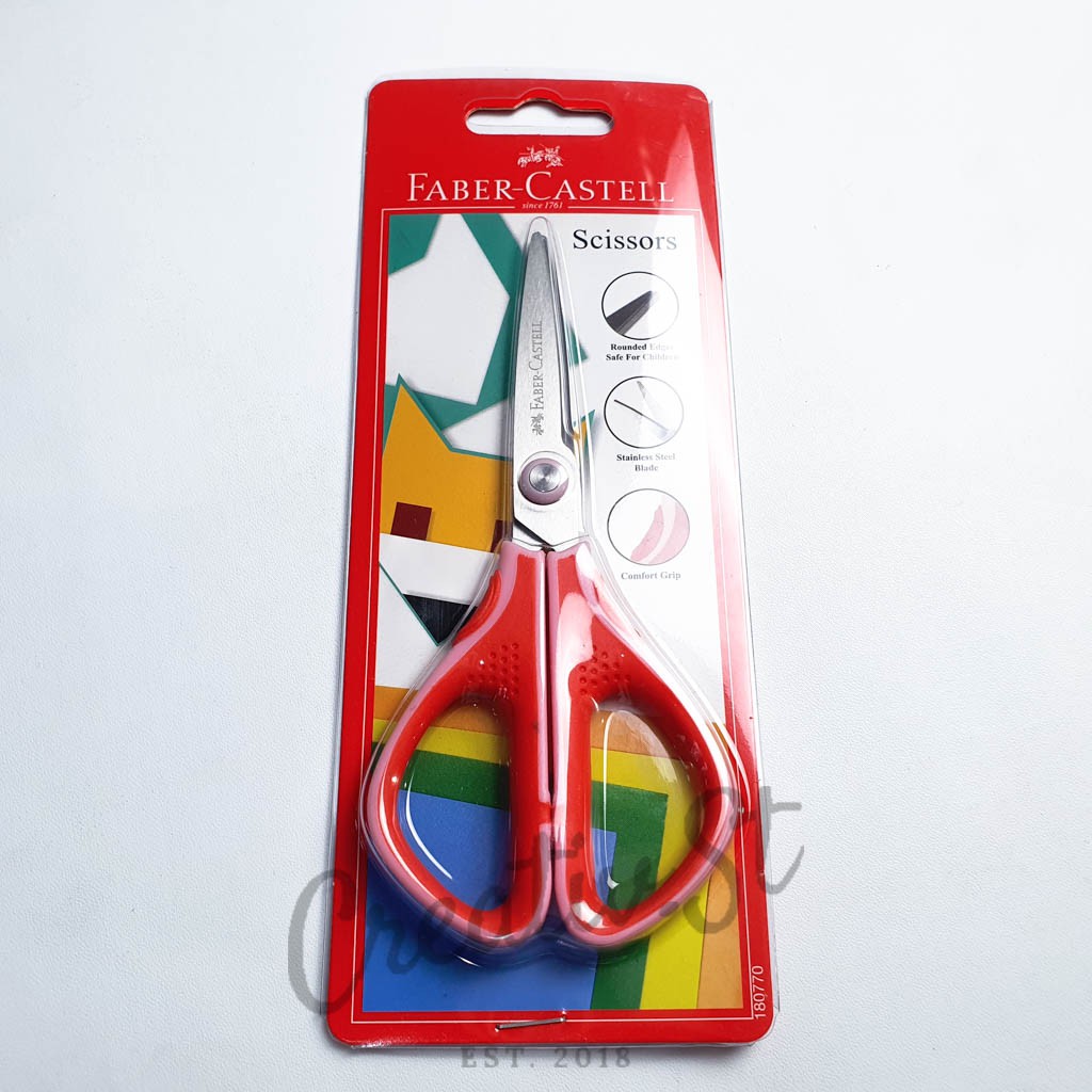 Jual FABER CASTELL Soft Grip Scissors Gunting 1870 | Shopee Indonesia
