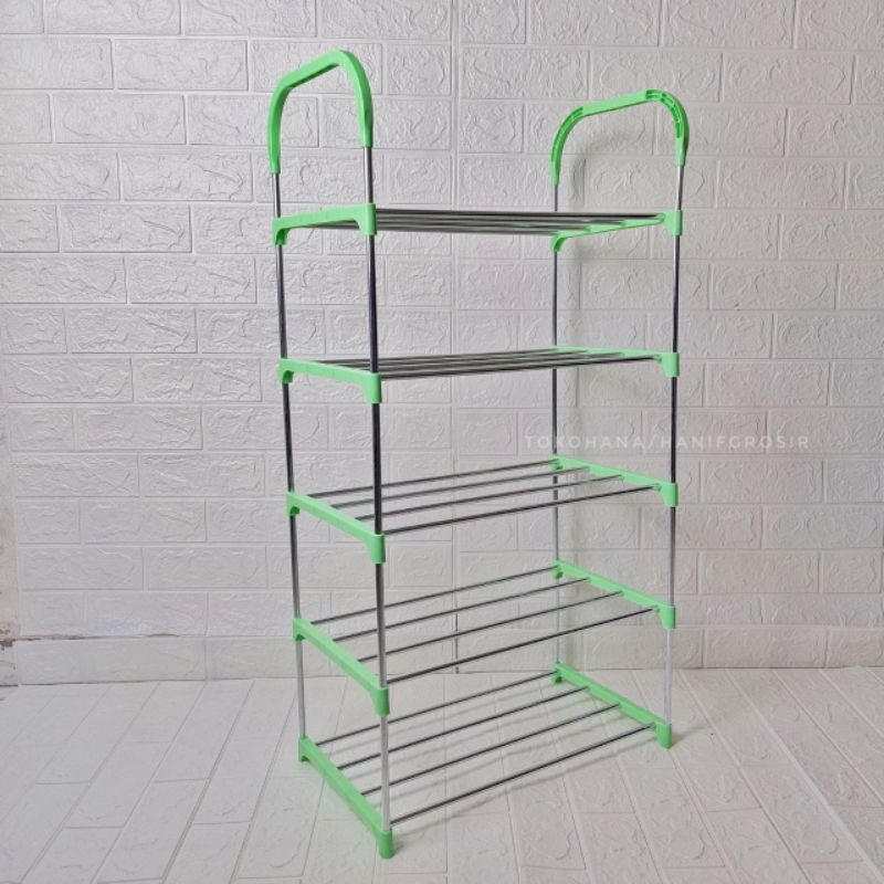 Jual RAK SEPATU SUSUN LAYER RAK PLASTIK/BESI SERBAGUNA MOTIF