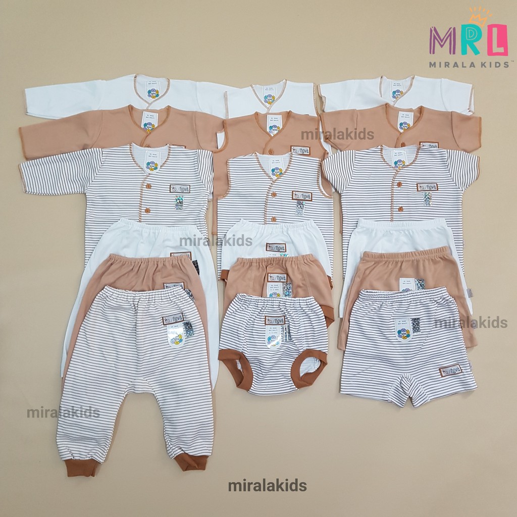 Jual Paket Nova Baju Bayi Seri Coklat Dan Abu SNI - Paket Newborn Bayi ...