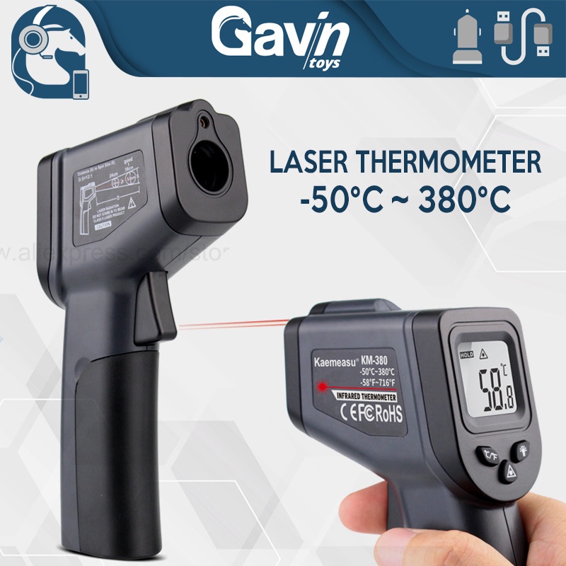 Jual Laser Thermometer Industrial Digital Infrared Termometer Pyrometer ...