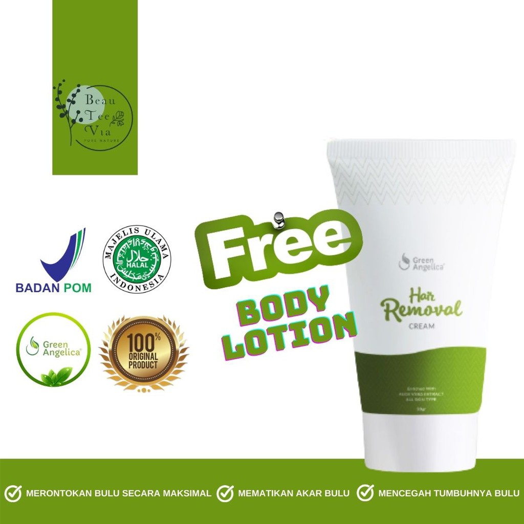 Jual Green Angelica Hair Removal Cream Perontok Bulu Permanen Tanpa