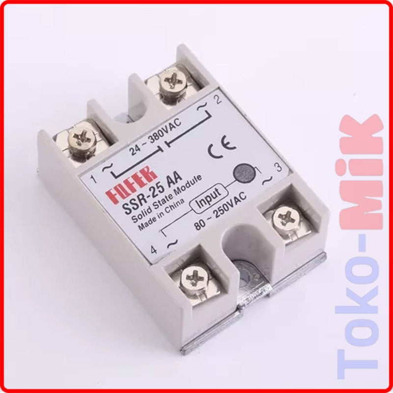 Jual FQFER SSR-25AA 25A SOLID STATE RELAY SSR AC Output AC 24-380V ...