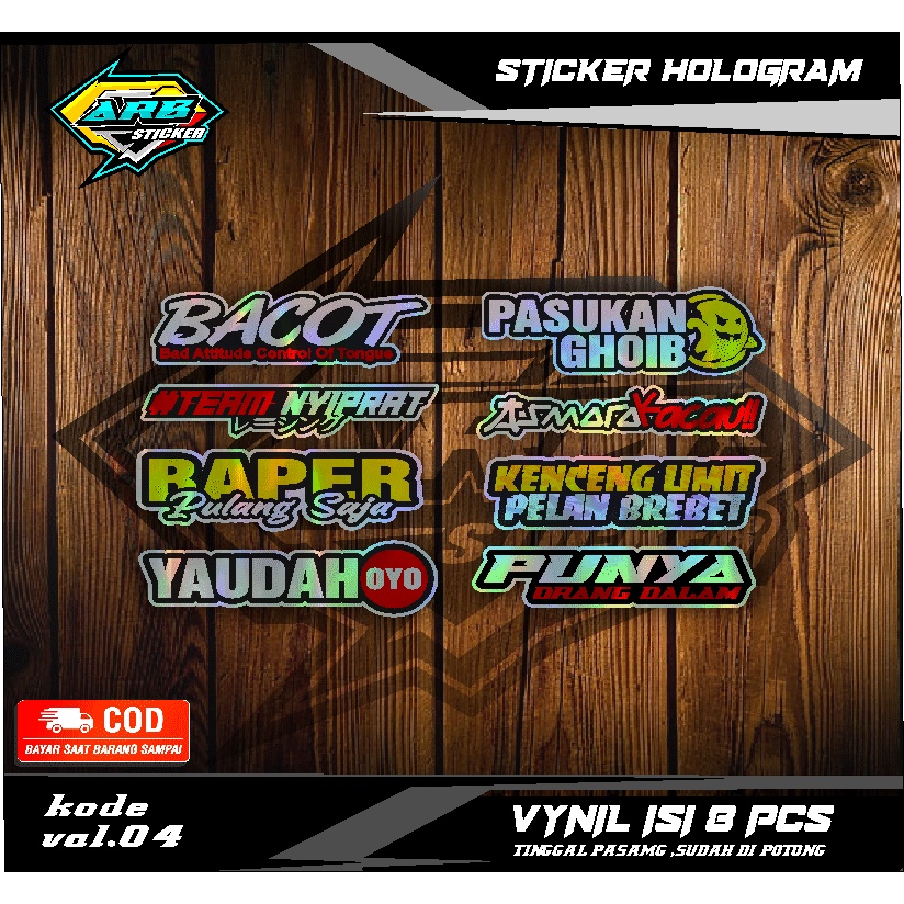 Jual Sticker Hologram VYNIL Pack Print & Cut ARB BCT Vol.04 | Shopee ...