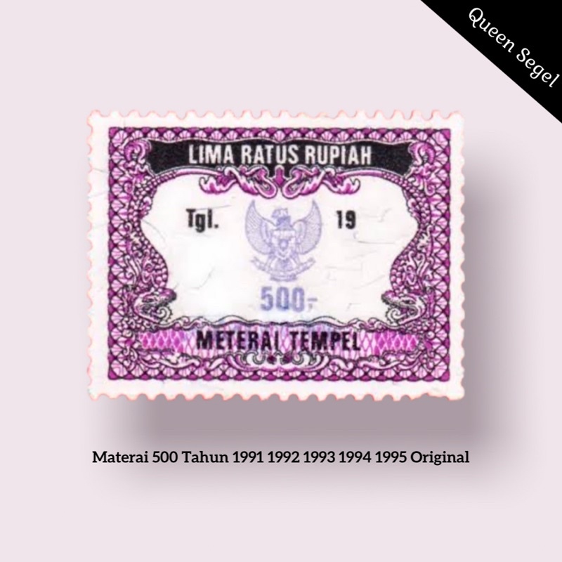 Jual Materai 500 Rupiah Tahun 1991 1992 1993 1994 1995 Asli Original ...