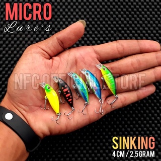 Jual Lure Micro / Mini Minnow 4cm / 2,5 gram Sinking Replika Gomoku Jaminan  ACTION dengan warna KILLER
