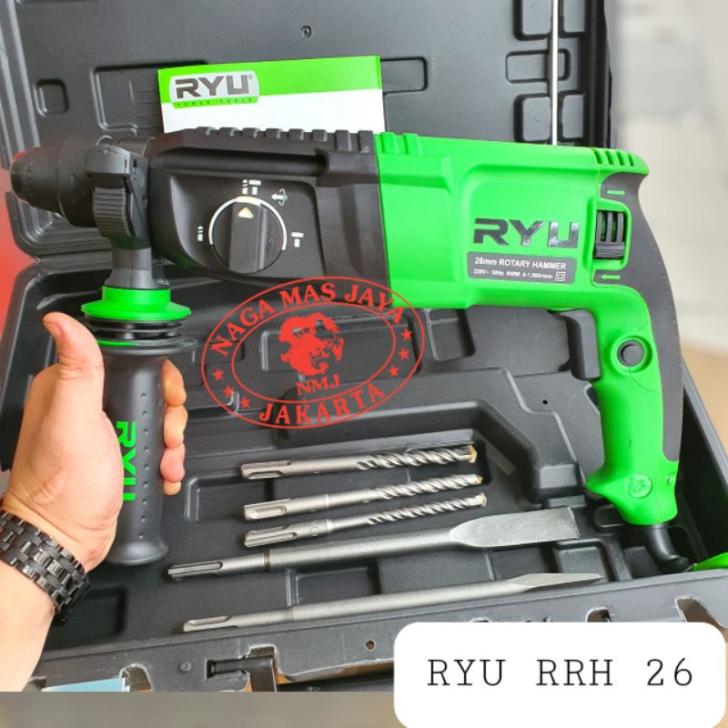 Jual MESIN BOR BETON BOBOK TEMBOK RYU RRH 26 / ROTARY HAMMER DRILL RYU ...