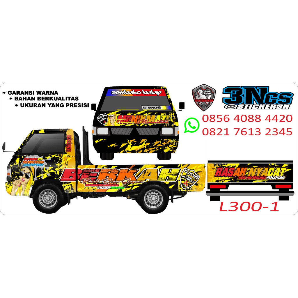 Jual Decal Full Bodi Mobil L 300, decal pickup l300 bisa desain custom